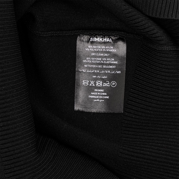 NWT SIMKHAI Rebecka Off Shoulder Knit Top in Black Sweater $395 - Size XS - Picture 10 of 10